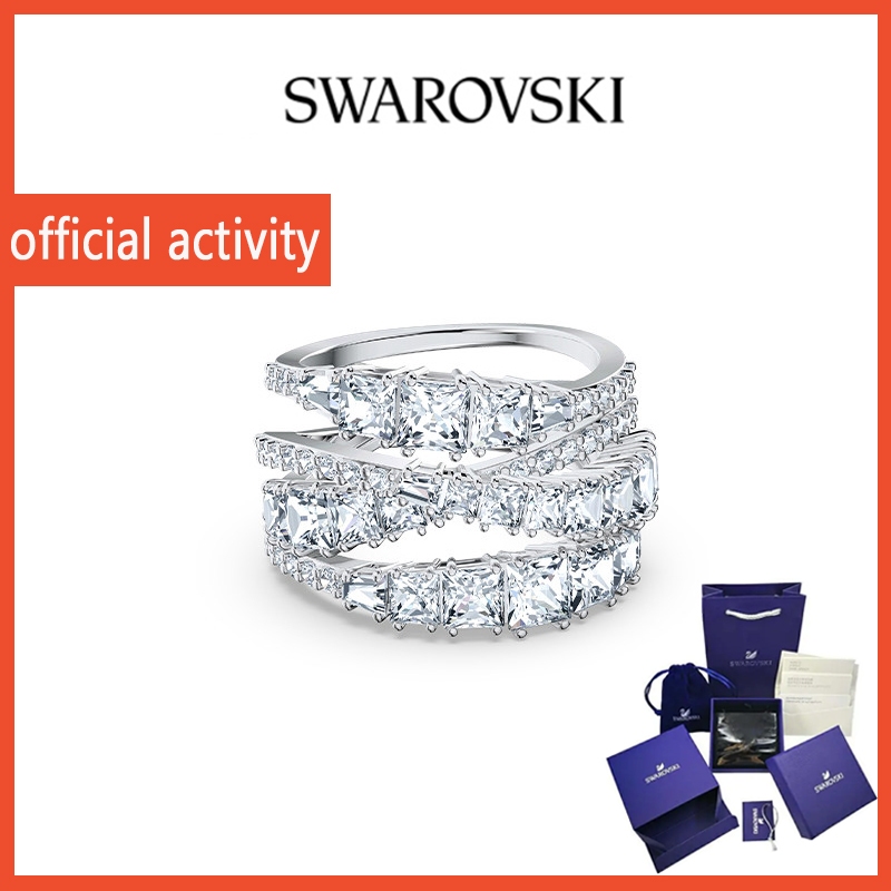 Nhẫn Swarovski TWIST Nhẫn Thời Trang Nhẫn Cố Định Tối Giản Nhẫn Nữ Nhẫn Bạc Zircon Nhẫn Xếp Chồng Nh