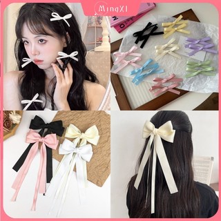 6 Cái / bộ Nơ Tóc Cho Nữ Hàn Quốc Màu Kẹo Streamers Mỏ Vịt Kẹp Phụ Kiện Tóc