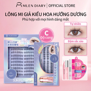 Mlen Diary Mi giả hoa hướng dương 9-12mm C cong Lông mi giả tự nhiên cho người mới bắt đầu
