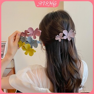 AISHG Matte Đôi Bướm Kẹp Tóc Nữ Hoa Mới Kẹp Tóc Thời Trang Phụ Kiện Tóc