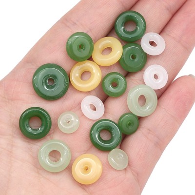 10 Miếng Thủy Tinh Giả Ngọc Khóa An Toàn Phong Cách Trung Hoa Mặt Dây Chuyền Phụ Kiện Vòng Cổ Vòng Tay DIY Trang Sức Làm