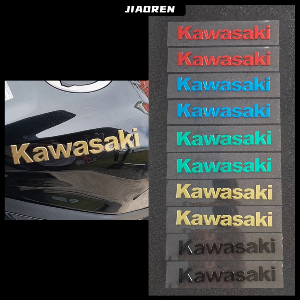 tem kawasaki chữ Nổi Logo  Xe máy (1 Cặp) Chất lượng cao