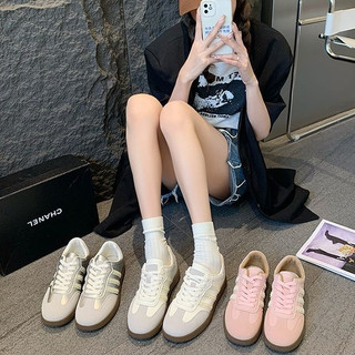Phiên bản Hàn Quốc giày thể thao nữ trắng đế giày bóng chuyền sneaker