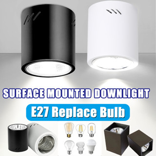 Canmeijia LED Downlight Tròn Vuông Pin Đèn Pha Đèn Trần Để Có Thể Thay Thế E27 Bóng Đèn Ổ Cắm Phòng Ngủ Phòng Khách Chiếu Sáng