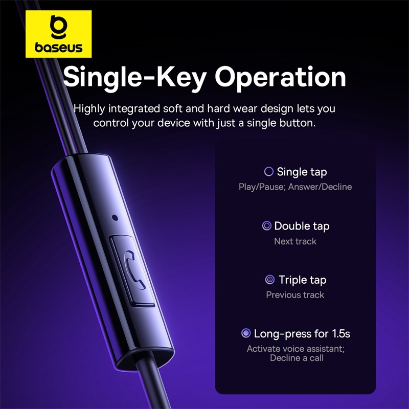 Tai nghe nhét tai có dây Baseus Encok HZ11/CZ11 nhét tai bên hông Âm thanh chất lượng cao nghe nhạc và gọi điện | BigBuy360 - bigbuy360.vn