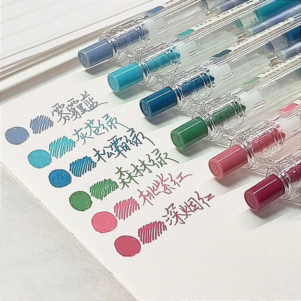 6 Cái / bộ Bút Gel Màu Retro Sinh Viên Bút Nước Màu 0.5mm