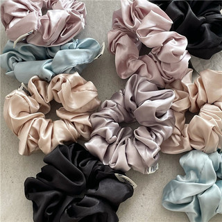 Chất Lượng Tốt Màu Trơn Scrunchies Lụa Nữ Đuôi Ngựa Bím Tóc Buộc Tóc Cho Nữ Phụ Kiện Thời Trang Thanh Lịch Nữ Tóc