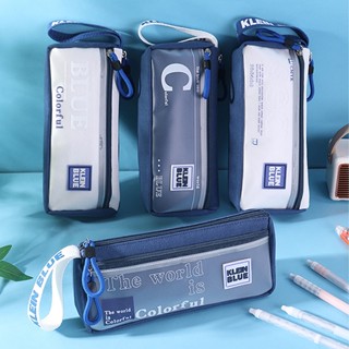  Seamiart Hai Lớp Ins Xanh Hộp Đựng Bút Chì Dung Tích Lớn Chống Thấm Nước Trong Suốt Túi Đựng Bút Trường Học Sinh Hộp Bút Chì Văn Phòng Phẩm 