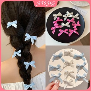 AISHG 6 Cái / bộ Nơ Kẹp Tóc Nữ Ruy Băng Cạnh Kẹp Phụ Kiện Tóc Thời Trang