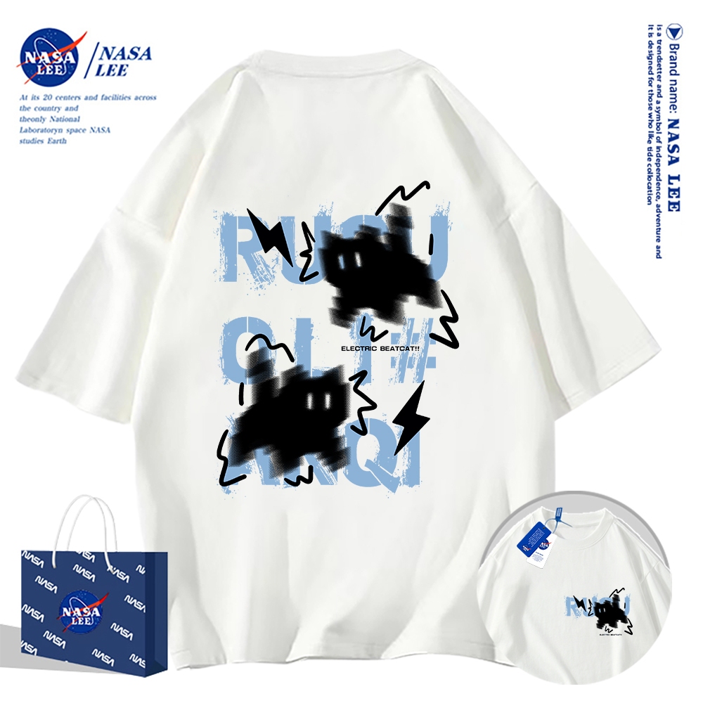🔥Hàng có sẵn🔥Nasa Joint Áo thun ngắn tay Nam Nữ Xu hướng thời trang Mùa hè 2024 Phong cách mới Rời Cặp đôi Áo thun nửa tay