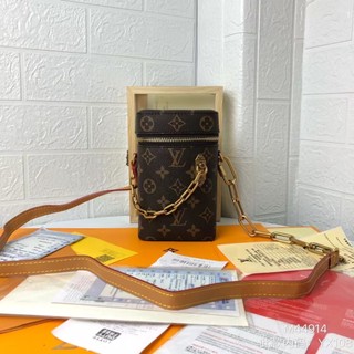 Chuẩn bị giao hàng L-V Louis- Vuitton dây chuyền hộp điện thoại cổ điển túi đựng điện thoại túi đeo chéo M44914 kèm hộp gốc