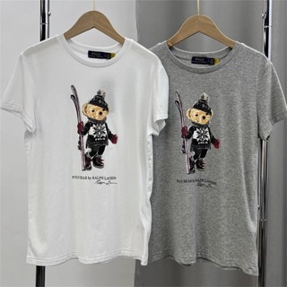 Áo thun Cotton ngắn tay in hình gấu trượt tuyết RalphL dành cho giới trẻ