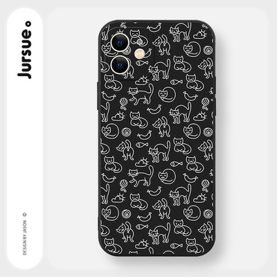 Ốp lưng JURSUE mềm chống bẩn mèo ngộ nghĩnh dễ thương đẹp cho iPhone 17 16 15 14 13 12 11 Pro Max SE 2020 X XR XS 8 7 ip kute Y5305Q