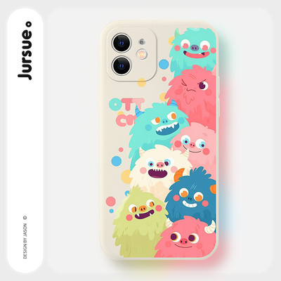 Ốp lưng JURSUE mềm chống bẩn ngộ nghĩnh độc lạ dễ thương đẹp cho iPhone 17 16 15 14 13 12 11 Pro Max SE 2020 X XR XS 8 7 Plus kute Y5302