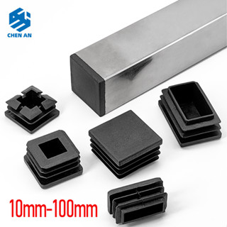10mm-100mm Đen Nhựa Rỗng Nắp Trống Cuối Mũ Vuông Bên Trong Nắp Cao Su Nội Thất Bàn Ghế Chân Ống Cắm Miếng Lót Chân