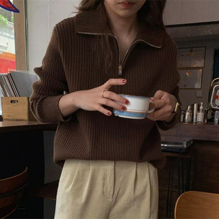 Nữ Cổ Tròn Dài Tay Đan Top Áo Len Áo Sơ Mi Rời Áo