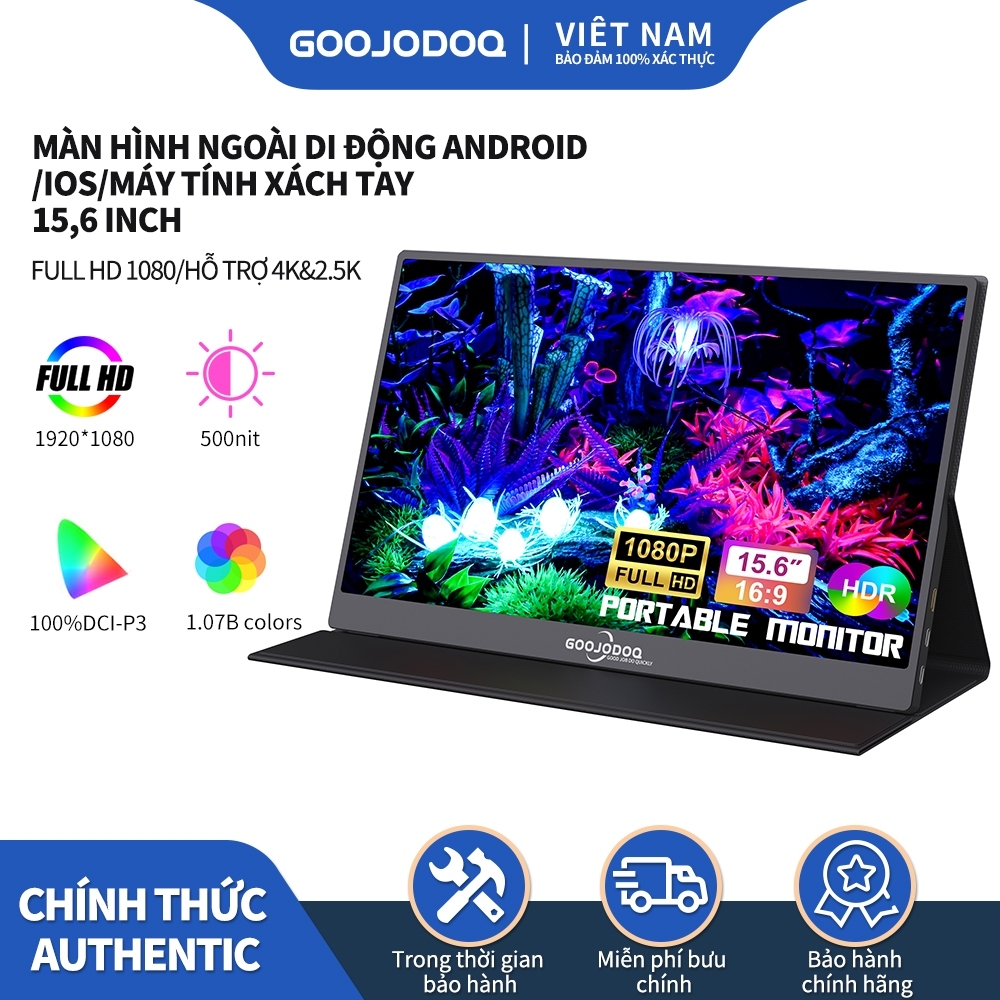 [Bảo hành một năm] GOOJODOQ 14 inch / 15,6 inch Màn hình di động cho loa đế mở rộng máy tính xách tay Ps4 Điện thoại PC Android Switch Macbook HDMI | BigBuy360 - bigbuy360.vn