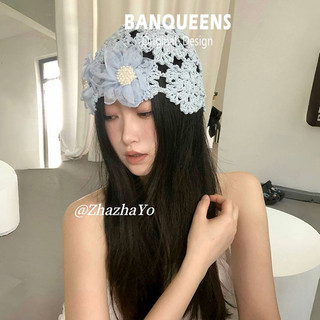 Phong Cách Hàn Quốc Thanh Lịch Hoa Chui Đầu Mũ Nữ Tay Tạo Hình Rỗng Baotou Mũ Xuân Hè Phù Hợp Với Tất Cả Trận Đấu Miếng Dán Mũ