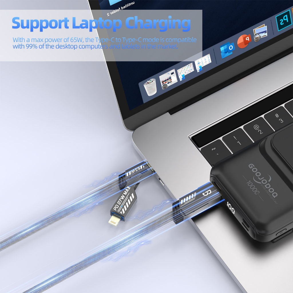 Cáp sạc GOOJODOQ 65W Sạc nhanh Đa năng 4 trong 1 Nhiều dây Usb có, Type-C, Micro | BigBuy360 - bigbuy360.vn