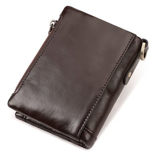 HUMERPAUL Ví Nam Da Thật Chính Hãng, Ví Đựng Thẻ Nhỏ, Ví Tiền Xu Có Dây Xích, Dompet Lelaki BiFold