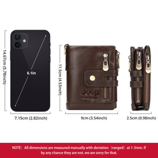 HUMERPAUL Ví Nam Da Thật Chính Hãng, Ví Đựng Thẻ Nhỏ, Ví Tiền Xu Có Dây Xích, Dompet Lelaki BiFold