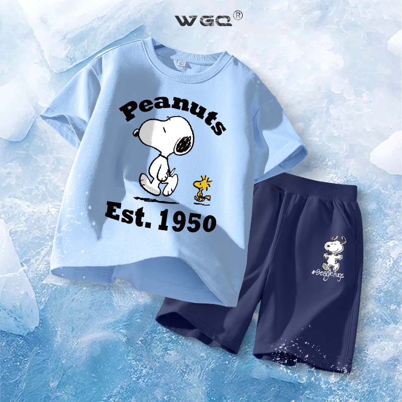 [110cm-160cm] WGQ  set đồ bé trai đồ bộ cho bé trai đồ bộ bé trai áo thun bé trai quần short bé trai
