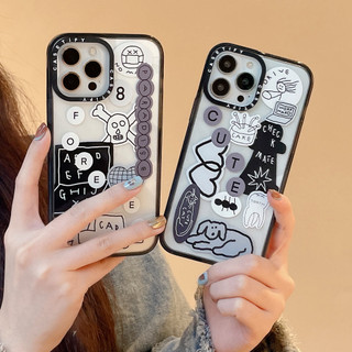 Casetify Love puppy car sticker cho iphone 15 pro max 14 pro max 14 plus 13 pro max i13 13pro 11 pro max iphone11 12 pro max Ốp điện thoại trong suốt mềm Vỏ chống sốc