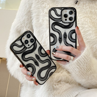 Casetify Black Snake King cho iphone 15 pro max 14 pro max 14 plus 13 pro max i13 13pro 11 pro max iphone11 12 pro max Ốp điện thoại trong suốt mềm Vỏ chống sốc