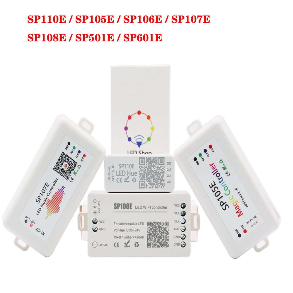 SP108E wifi WS28111 WS2812B Bộ điều khiển nhạc Led SP107E SK6812 SP105E Bluetooth APA102 SP110E WS28