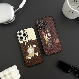 Ốp điện thoại da LABUBU Mario LV dễ thương cho iphone 15 Pro MAX 14 Pro MAX 14 plus 13 Pro MAX i13 13pro 11 Pro MAX i11 iX Xs XR Xs MAX 12Pro 12 Pro Max7plus 8plus