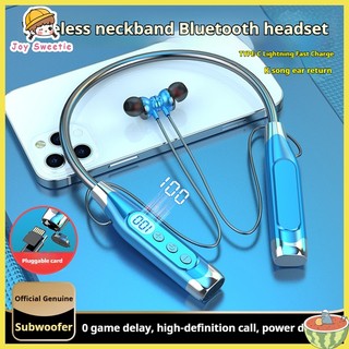 Tai nghe Bluetooth không dây treo cổ kiểu dáng siêu dài thời lượng pin thể thao karaoke, tương thích với Huawei OPPO vivo Apple