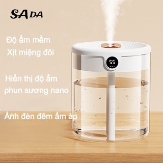 Máy phun sương SADA làm ẩm không khí 2L sử dụng USB màn hình kỹ thuật số có ánh sáng ban đêm không ồn tiện lợi