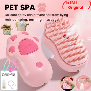 3 trong 1 Máy Hấp Mèo Xịt Bàn Chải Điện Mèo Chải Lông Thú Cưng Loại Bỏ Rối Và Lông Xoăn Sạc USB