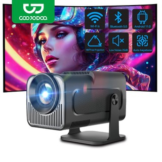 Goojodoq máy chiếu hy300 pro android 11 máy chiếu lcd 4k 1080p wifi đôi có bluetooth máy chiếu gia đình văn phòng