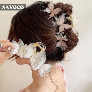Savoco Mới Bướm Tóc Nữ Màu Hồng Mũ Đội Đầu Thời Trang Cá Mập Bắt Kẹp Cho Nữ Phụ Kiện Tóc SC039
