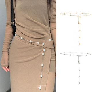 Dây thắt lưng ngọc trai nữ mùa hè thắt lưng trang trí thắt lưng phụ kiện dây chuyền mịn