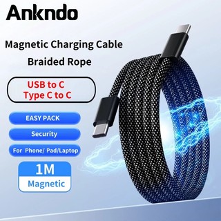 Cáp sạc nhanh từ tính Ankndo USB C sang C cho iP 15 66W Type-C sang C Dây sạc dữ liệu cho máy tính xách tay Điện thoại di động Samsung