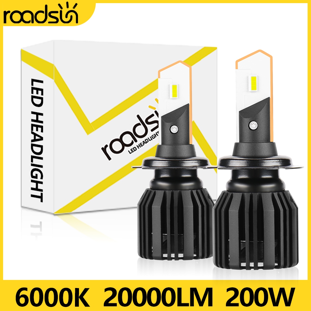 Roadsun 2 Chiếc Siêu Sáng 20000LM LED H4 9003 HB2 HB3 H10 9005 HB4 9006 H1 H11 H8 H9 200W Bóng Đèn P