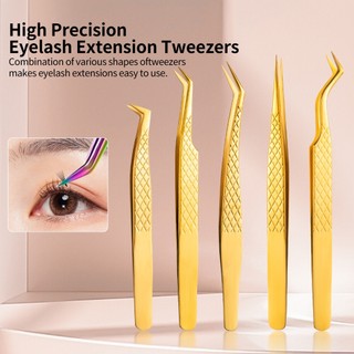 Lusluking Eyelashes Tweezers Stainless Steel Anti-static Tweezers for Eyelash Extensions