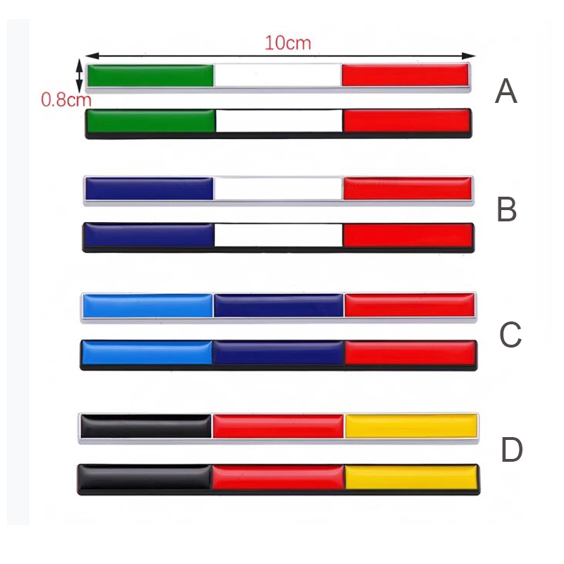 2 x Kim Loại Ý Pháp Cờ Quốc Gia Đức Logo Ô Tô Ô Tô Xe Đạp Động Cơ Trang Trí Biểu Tượng Huy Hiệu Miếng Dán Decal