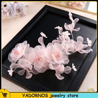 Yadornos handmade sợi lụa hoa kẹp tóc tính khí ổn định kẹp hoa mũ