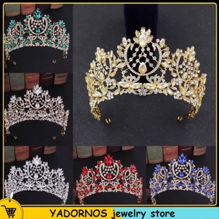 Yadornos vương miện nữ hoàng đính pha lê lấp lánh không phai màu trang trí tiệc hóa trang