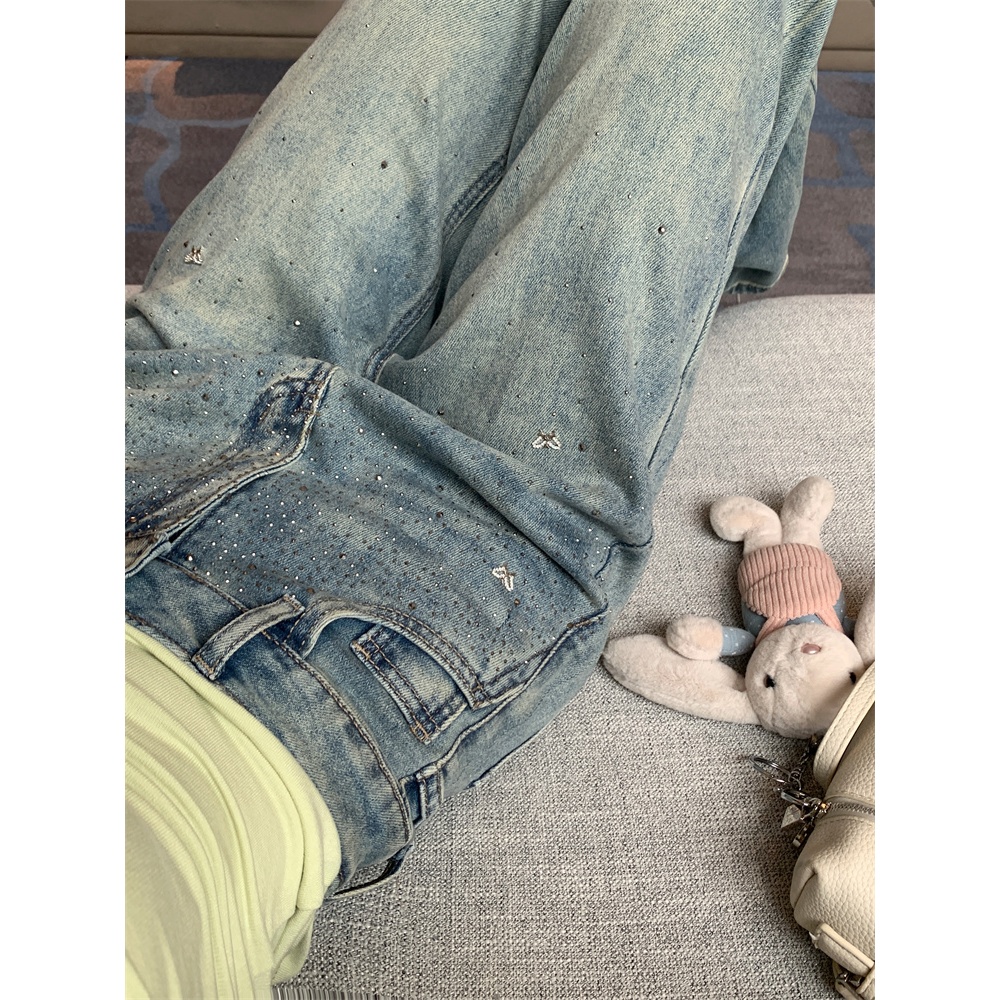 「MOTEL7」Quần lót sàn quần jean cạp cao Hot Diamond