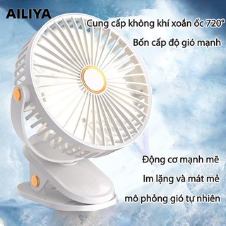 Ailiya quạt mini để bàn sạc usb có kẹp tiện lợi