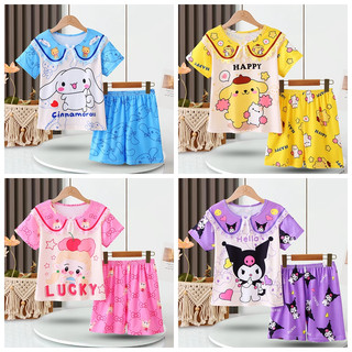 Bộ đồ ngủ cổ tròn tay ngắn cỡ lớn dành cho bé gái Bộ đồ ngủ thời trang dành cho trẻ em 7 - 8 tuổi Bộ đồ ngủ trẻ em