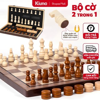 Từ Gỗ Cờ Vua 2 Trong 1 Cờ Vua Checker Bộ Gấp Board Trò Chơi Cờ Vua Bộ Cờ Vua Quốc Tế