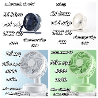 Quạt để bàn USB di động- Quạt Mini văn phòng, Gió mạnh, Thiết kế im lặng