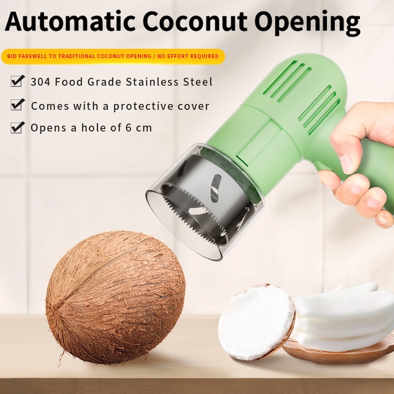 Dụng cụ mở dừa tự động Dễ dàng mở Chiết xuất nhẹ Nước dừa Dễ dàng cho nước dừa Dụng cụ cạo thịt dừa