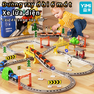 Yimi bé trai đồ chơi ô tô diy đường sắt đua xe đồ chơi xe 6.8m xe lửa giáo dục xếp hình xe đường đua chơi đồ chơi cho trẻ em