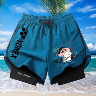  Quần short chạy bộ YONEX cho bé trai và bé gái Cuộc thi đào tạo cầu lông và bóng chuyền thoáng khí bằng lưới in hình vui nhộn Quần short thể thao chống đi bộ đường dài 